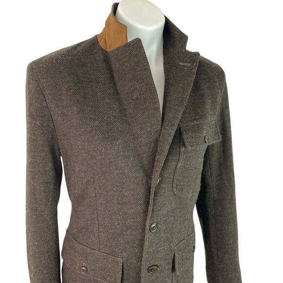 Ralph Lauren Soft Lightweight Herringbone Field Jacket Blazer Sz 4 XS - Picture 9 of 14